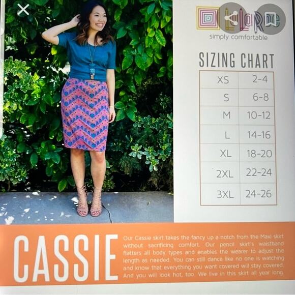 LulaRoe Cassie Womens Medium Skirt Pencil Straight Blue Textured Paisley print - Picture 8 of 8